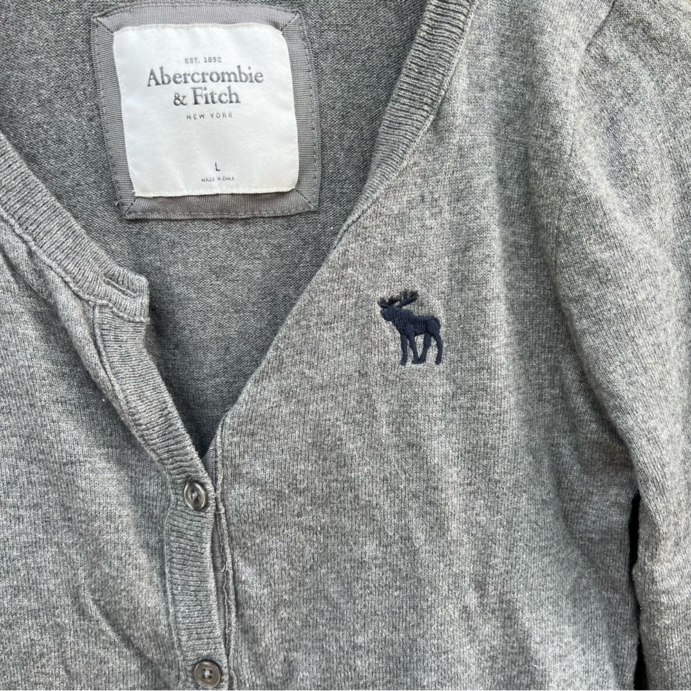 Abercrombie & Fitch Gray Button Down Sweater Cardigan - Picture 2 of 4